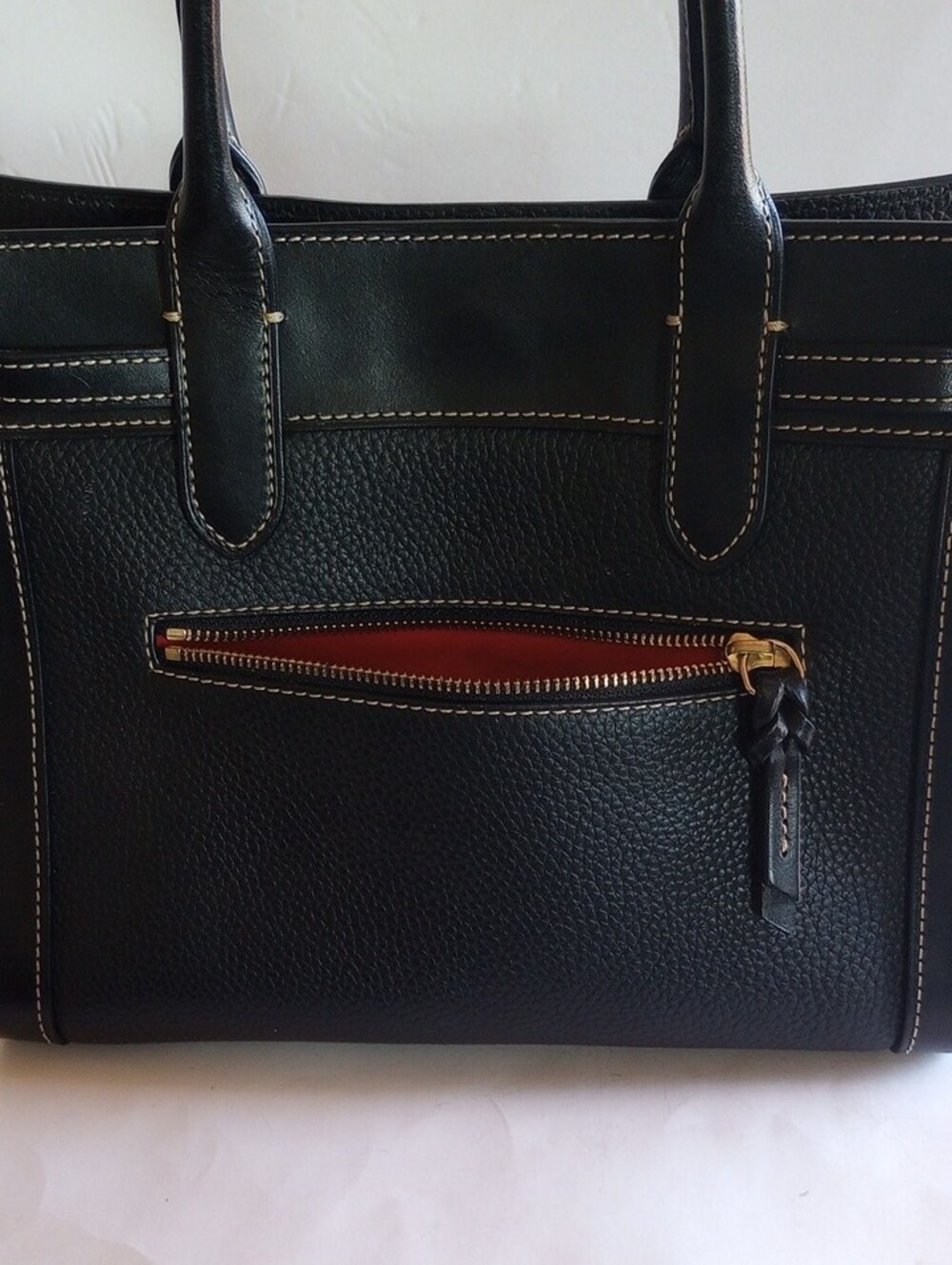 Dooney & Bourke 1975 Black Leather Pebbled Hand Bag - Picture 7 of 8